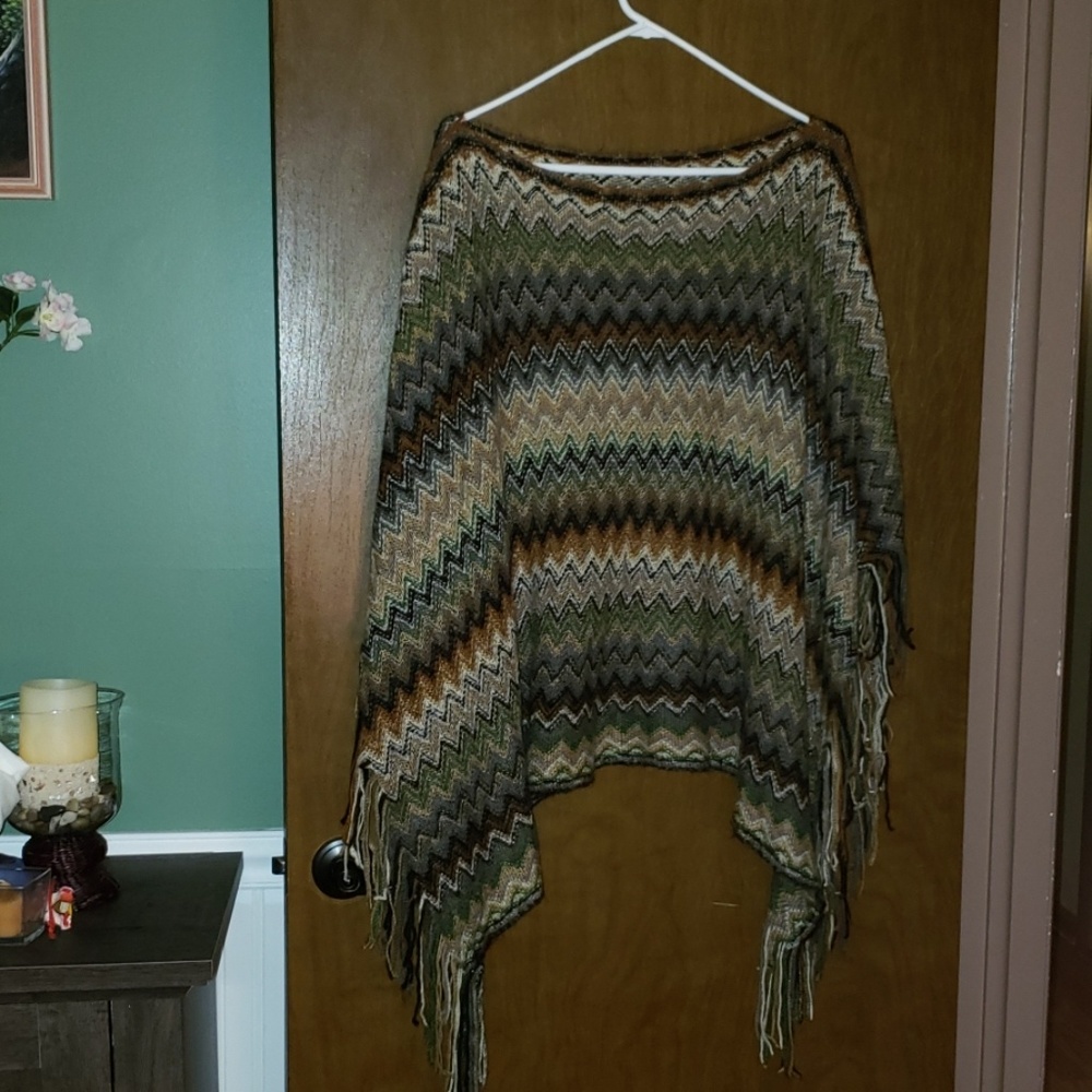 Knit poncho
